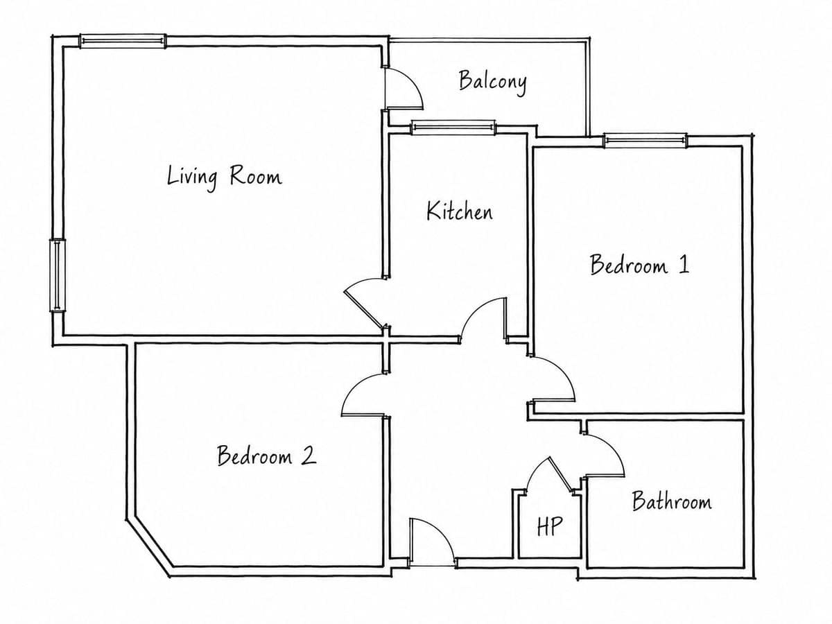 Floor Plan Apt. 56 Venetian Hall, Howth Rd., Killester, Dublin 5, D05X5C9